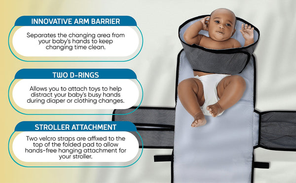 The Portable Diaper Changing Pad with Clean Hands Barrier