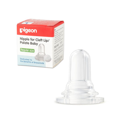 Bottle nipple designed for cleft lip/palate babies, regular size, ideal for feeding.