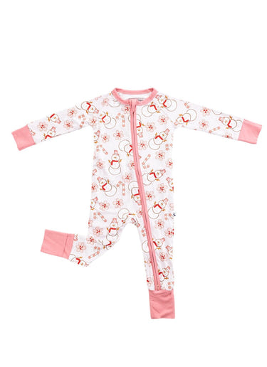 Cozy Snowman Zippy zip pajamas for babies, featuring a festive snowman design and soft fabric for comfort.