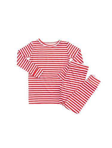 Red Stripes Set sleepsuit for babies, featuring a cozy design perfect for bedtime comfort.
