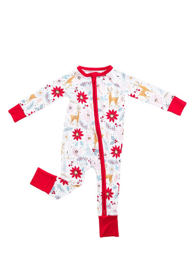 Deer Floral Zippy: Adorable zip pajamas for babies featuring a charming floral deer design. Perfect for cozy sleep!