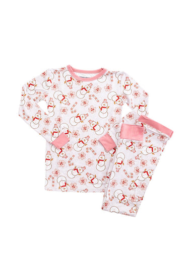 Cozy baby snowman sleepsuit set, perfect for winter nights and festive snuggles.