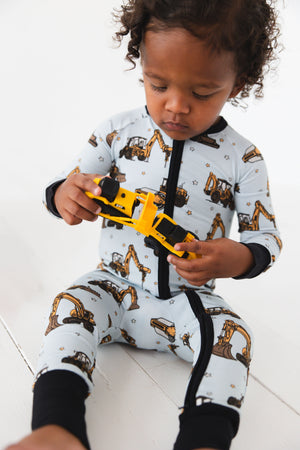 Dream Digger Zippy zip pajamas for babies in a cozy design, showcasing angle 6 view for style and comfort.
