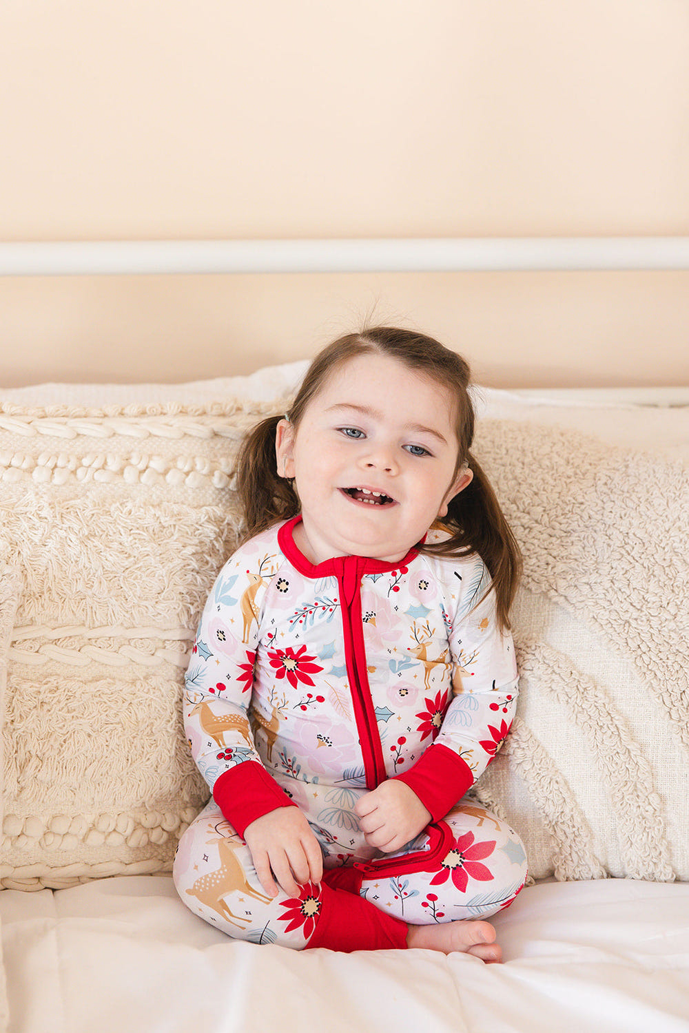 Deer Floral Zippy: Adorable zip pajamas for babies featuring a charming floral deer design. Perfect for cozy sleep!