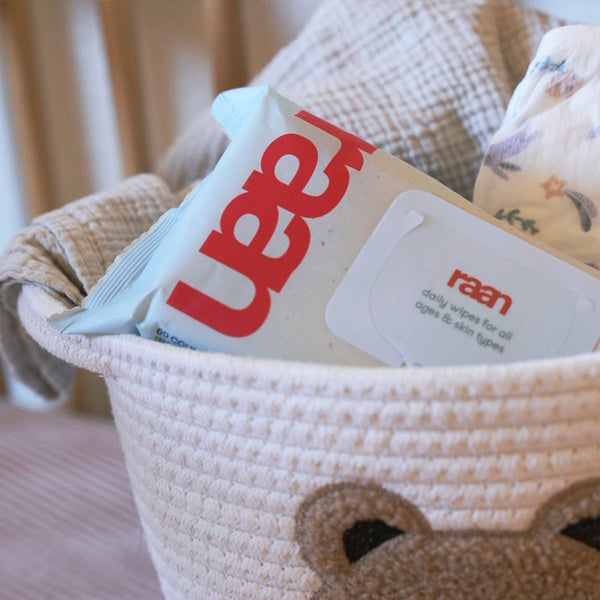 100% cotton unbleached water wipes for babies, gentle and safe for delicate skin, shown from angle 5.