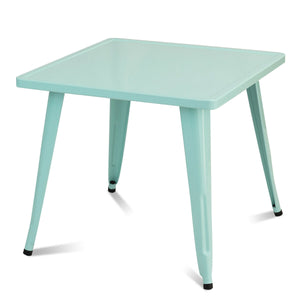 27-inch kids square steel activity table for play and learning, shown from angle 3. Perfect for toddlers and children.