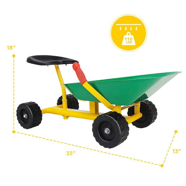 8 Inch Heavy Duty Kids Ride-on Sand Dumper with 4 Wheels