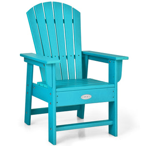 Patio Kids' Adirondack Chair with ergonomic backrest, angled view showcasing comfort and style for children.