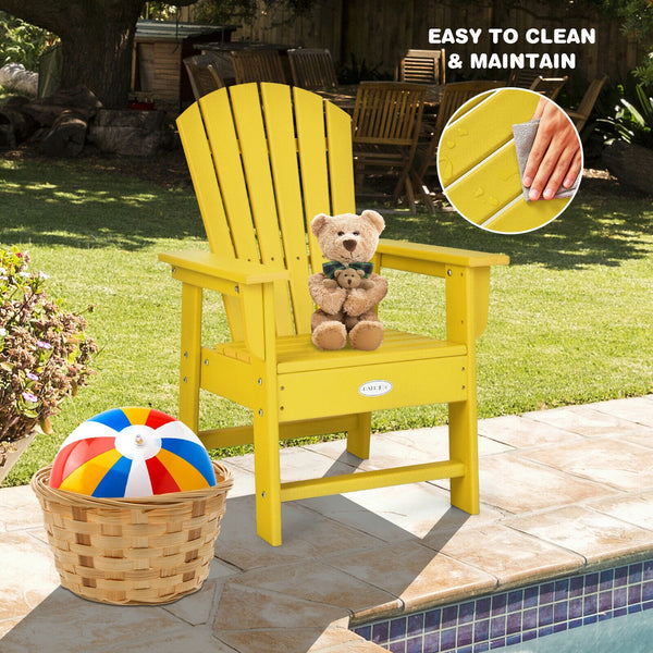 Patio Kids' Adirondack Chair with ergonomic backrest, perfect for outdoor comfort and style for little ones.