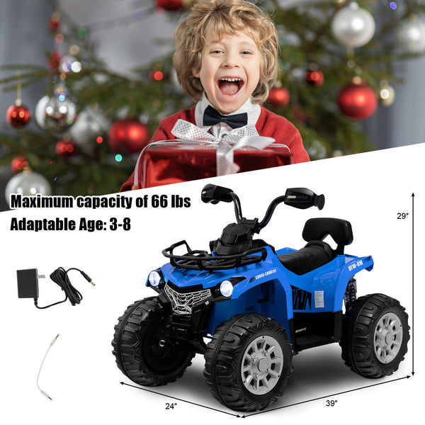 12V Kids Ride On ATV 4 Wheeler with MP3 and headlights, perfect for outdoor fun and adventure.