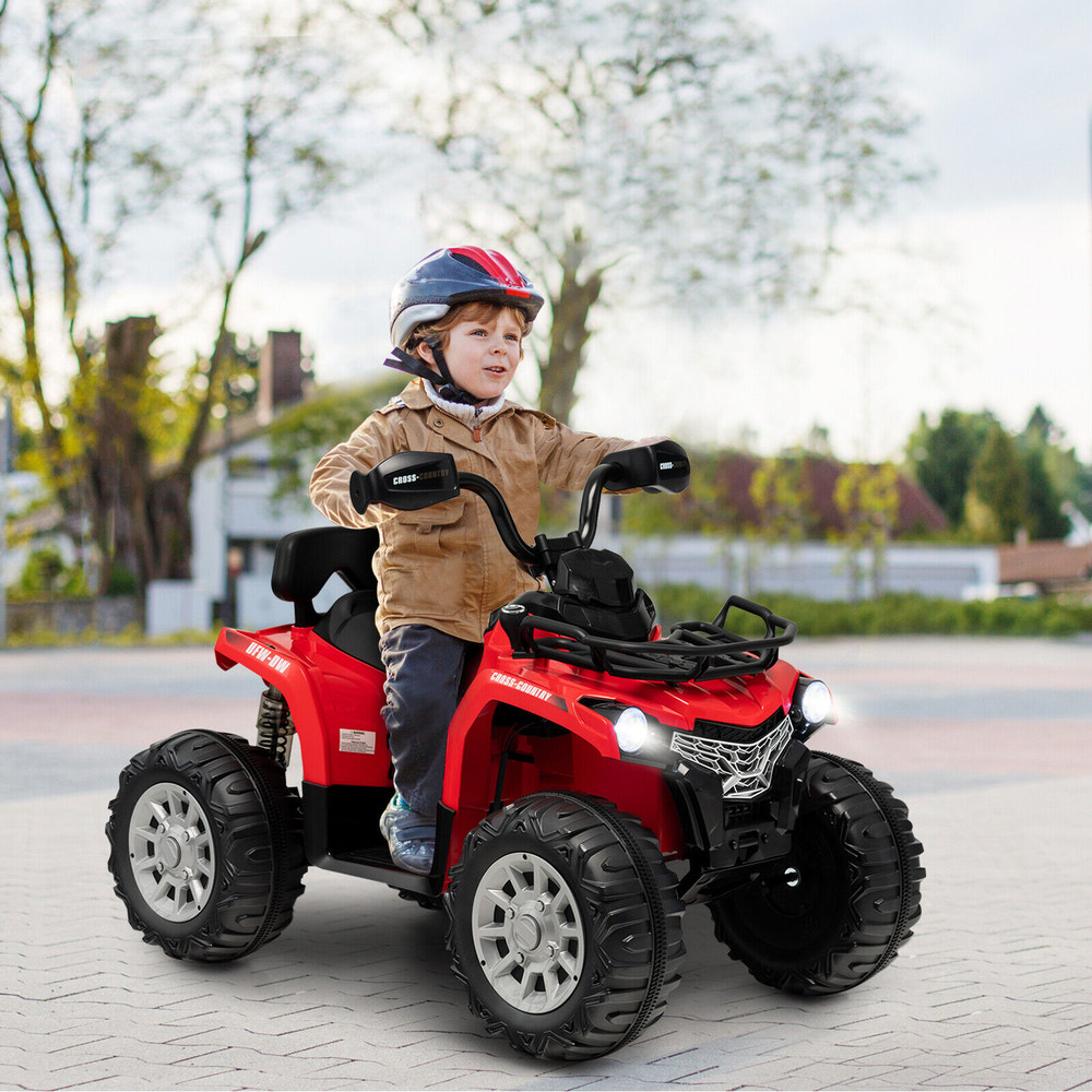 12V Kids Ride On ATV 4 Wheeler with MP3 and headlights for outdoor fun and adventure.