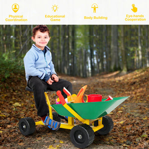 8 Inch Heavy Duty Kids Ride-on Sand Dumper with 4 Wheels
