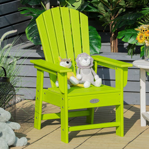 Patio Kids' Adirondack Chair with ergonomic backrest, perfect for outdoor comfort and style for little ones.