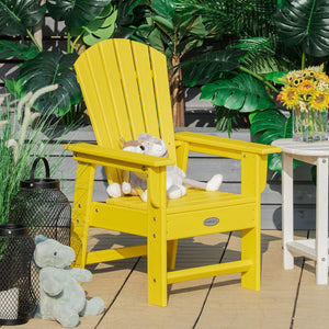 Patio Kids' Adirondack Chair with ergonomic backrest, perfect for outdoor fun and comfort. Angle 49 view.