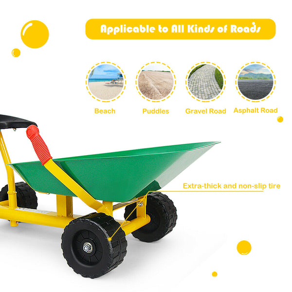 8 Inch Heavy Duty Kids Ride-on Sand Dumper with 4 Wheels