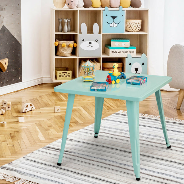 27-inch kids square steel activity table for play and learning, perfect for toddlers and young children.