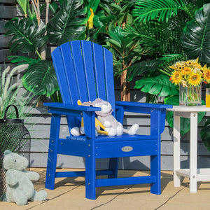 Patio Kids' Adirondack Chair with ergonomic backrest, perfect for outdoor comfort and style for children.