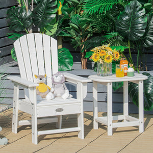Patio Kids' Adirondack Chair with ergonomic backrest, perfect for outdoor comfort and style for children.
