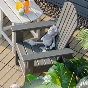 Patio Kids' Adirondack Chair with ergonomic backrest, shown at angle 21, perfect for outdoor play and relaxation.