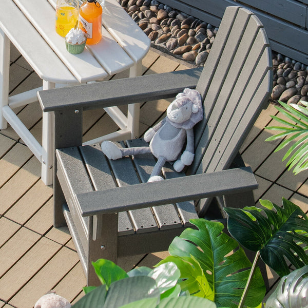 Patio Kids' Adirondack Chair with ergonomic backrest, shown at angle 21, perfect for outdoor play and relaxation.