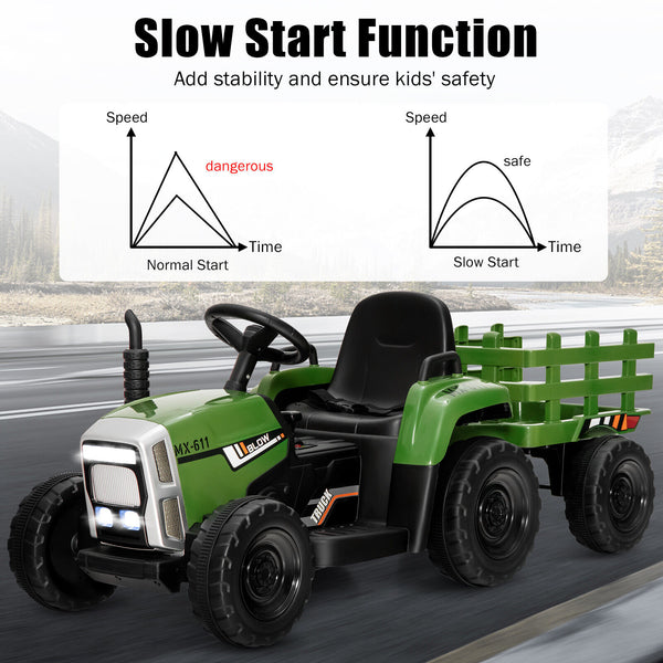 12V Ride on Tractor with 3-Gear Loader for kids 3+, perfect for outdoor fun and imaginative play.