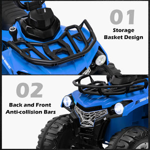 12V Kids Ride On ATV 4 Wheeler with MP3, headlights, and vibrant design for fun outdoor adventures.