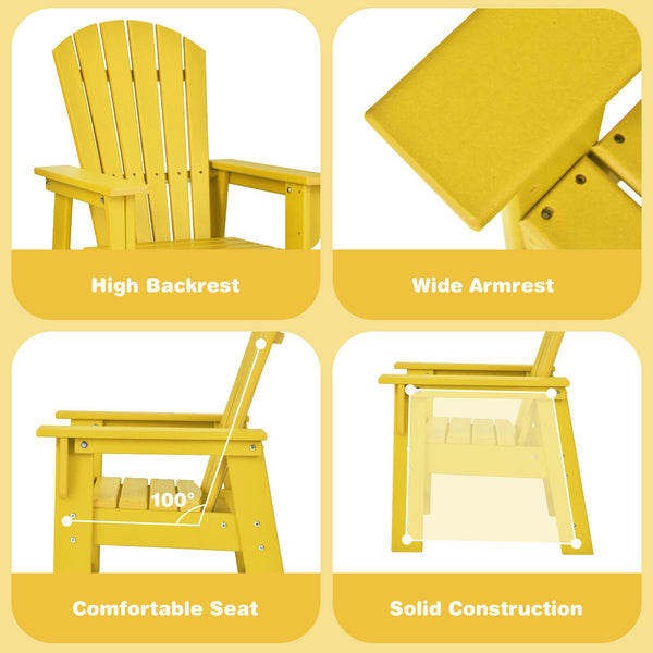 Patio Kids' Adirondack Chair with ergonomic backrest, perfect for outdoor comfort and style for children.