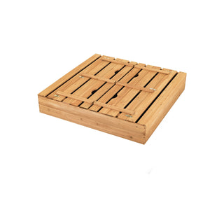 Kids Wooden Sandbox with 2 Foldable Bench Seats - UV-Protected Cover