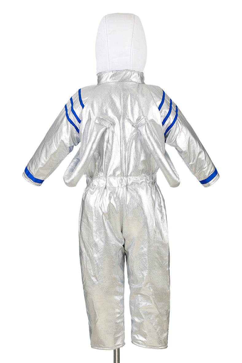 Spaceman costume for kids, perfect for carnival and festive dress-up, available in two sizes.