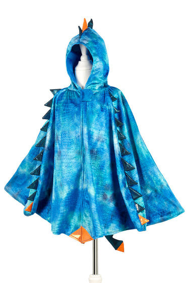 Blue Dragon Costume Cape for Kids, size 4-7 yrs, perfect for carnival and festive dress-up.