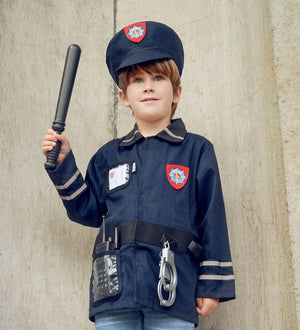 Policeman Costume Set for Children – Includes Accessories for Role-Play & Entertainment - sz 4-7 yrs