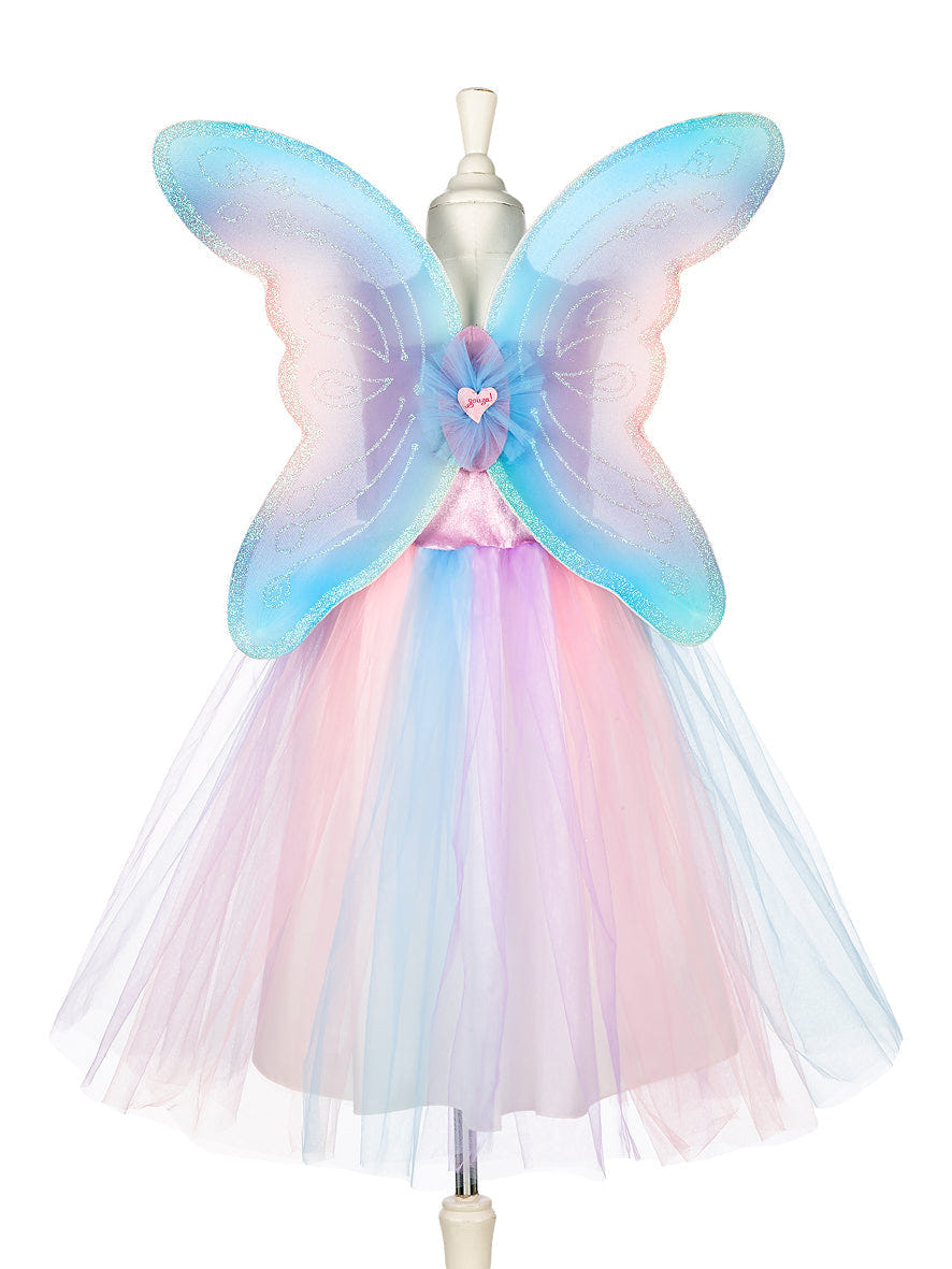 Felicity Fairy Costume set in pink and blue for girls, featuring dress and wings, perfect for role-play.