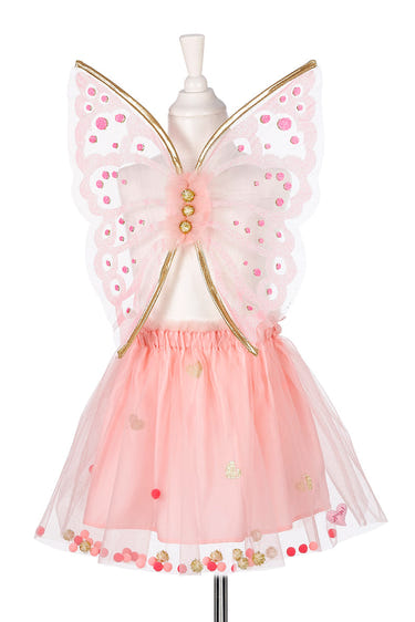 Lusianne pink fairy costume set for girls aged 3-5, featuring a skirt and wings for imaginative role-play.