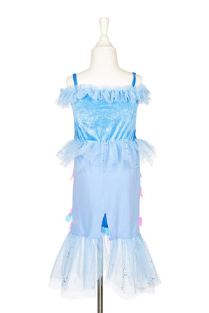 Lorelie Mermaid Costume Dress for Kids in vibrant colors, perfect for carnival and festive dress-up fun. Angle 2 view.