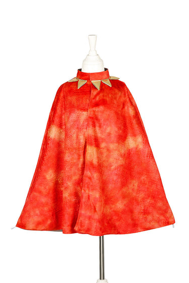 Red dragon reversible cape for boys, size 4-7 years, perfect for knight dress-up adventures.