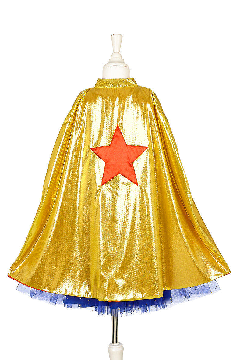 Superhero girl costume for kids, perfect for carnival and festive dress-up, available in two sizes.