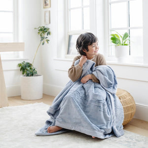 Lush toddler blankets in soft fabric, perfect for cozying up and swaddling little ones. Angle 13 view.