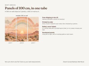 Watercolor Desert Sunset Rainbow Wall Mural, image 7