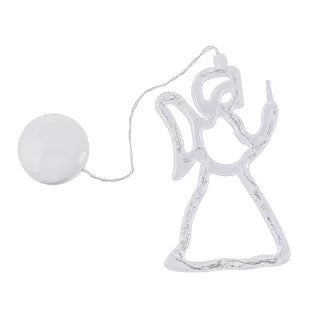 Christmas LED suction cup chandelier lights featuring Santa, elk, and snowman for festive window decor. Battery powered.