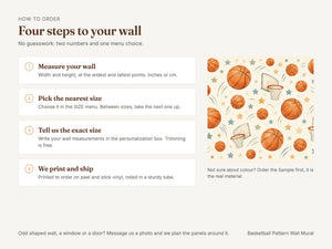 Watercolor Basketball Pattern Wall Mural, image 6