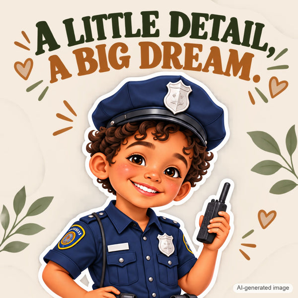 Personalized Police Officer Wall Decal from Photo, Dream Job Sticker, image 12