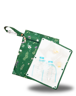 Sarah Wells Pumparoo Wet/Dry Bag – Compact Pump Parts Organizer with Waterproof Compartment & Staging Mat – Machine Washable