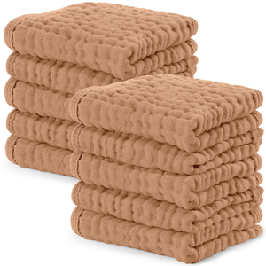 Muslin Washcloths in Caramel