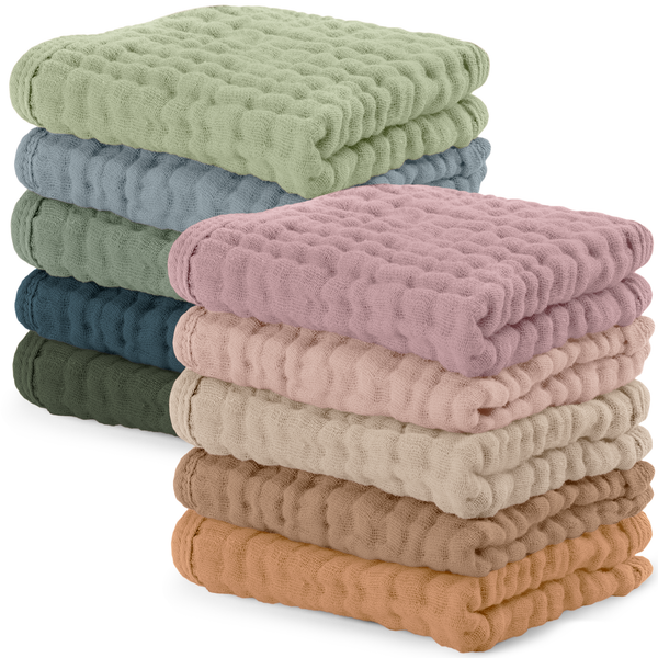 Muslin Washcloths in Multicolor