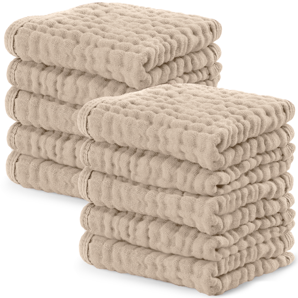 Muslin Washcloths in Sand