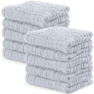 Muslin Washcloths in Slate