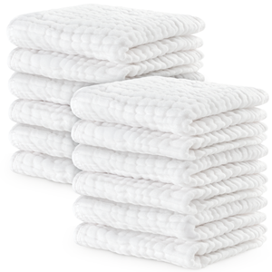 Muslin Washcloths in White