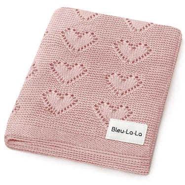 100% Cotton Luxury Knit Heart Swaddle Baby Blanket - Soft, cozy, and perfect for wrapping your little one in comfort.