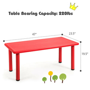 Kids plastic rectangular learn and play table, perfect for creative play and learning in a fun, safe environment.