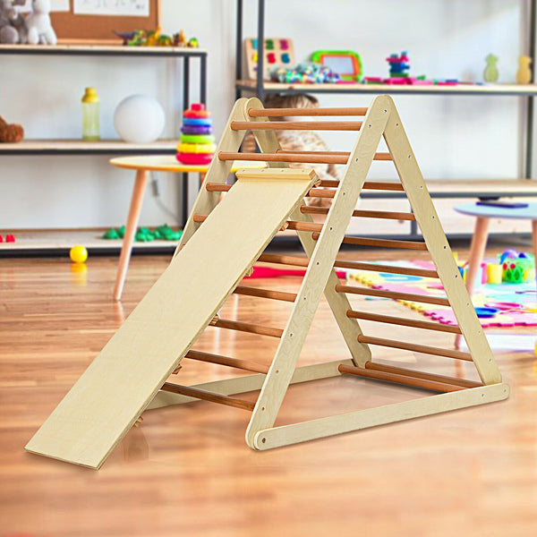 Foldable Wooden Climbing Triangle Indoor Home Climber Ladder for Toddlers & Kids
